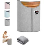 Under Desk Leg Warmer, Office Leg Heater Under Desk Winter, with 8 Heat Levels & Timer, Small Personal Space Heater, Quiet Personal Small Space Heater, Send blanket, for Home Office (Gray)