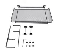 Under Desk Organizer Clamp On Storage Shelf, Under Desk Basket with Large Storage Space, Cable Management Tray for Wire Router Power Strip, Carbon Steel Under Desk Wire Organizer f (Black)