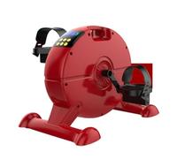 Under-desk Pedal Machine Household Electric Exercise Bike Under Desk Pedal Exerciser , Mini for Arm/Leg , for Seniors with LCD Display Exercise Peddler(Red)