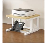 Under-Desk Printer Stand 2-Tier Desktop nizer with File Storage for PC Scanner Fax & Shredder - Natural Wood Finish (40x40x20cm/16x16x8in)