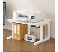 Under-Desk Printer Stand 2-Tier Desktop nizer with File Storage for PC Scanner Fax & Shredder (White 60x40x26cm/24x16x10in) - Maximize Space & Efficiency.