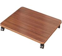 Under Desk Printer Stand with 4 Rolling CastersSturdy Engineered SpaceSaving Home Office RackModern Sle for Printers & Scanners (Brown 45x30x6.2cm)