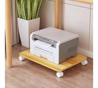 Under Desk Printer Stand with Caster Wheels, Mobile Storage Rack for Fax Machine, Scanner, Copier, and CPU Holder - Rolling Tray for Home Office