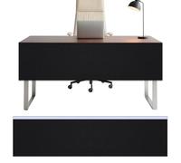 Under Desk Privacy Panel 62 x 15 Inch Self-Adhesive Modesty Panel Table Skirts Privacy Divider for Office Desk Home Studio or Standing Workstation, Easy to Assemble, Black