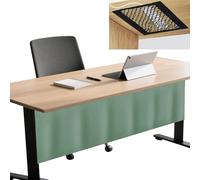 Under-Desk Privacy Panel with Cable Management Net Self-Adhesive Desk Screen Office & Home Divider Green 180x38cm - Ideal for Workspace nization and Privacy.