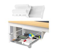 Under-Desk Storage Drawer, Hidden Office Table, Space-Saving Storage Box with Paste Rack, White 4.19cm, Perfect for Home & Office Use