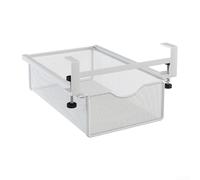 Under-Desk Storage Rack, Drawer-Style Storage Solution Pull-Out Hanging Basket Desk Organizer No Drilling Required Cabinet Tray(White)