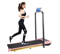 Under Desk Treadmill Foldable with Incline App Remote Control Bluetooth Speaker Holder Walking Running Pad Machine Adjustable Speeds LED Display for Home or Office (Pink)