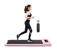 Under Desk Treadmill with Incline App Remote Control Bluetooth Speaker Spacious Walking Running Pad Machine 1-12km/h Adjustable Speeds LED Display for Home or Office (Pink)