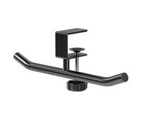 Under Desk Without Drill Clamp Mount Double Rod Headphone Backpacks Hook Holder for Home and Classroom Organization Headphone Rack