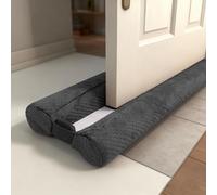 Under Door Draught Excluder 66-76cm, Double Side Door Draft Stopper for Bottom of Door, Adjustable Length Under Door Gap Filler Blocker, Door Soundproofing, Keeps the Draft Noise Dust Insect Out, Grey