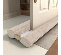 Under Door Draught Excluder 66-76cm, Double Side Door Draft Stopper for Bottom of Door, Adjustable Length Under Door Gap Filler Blocker, Door Soundproofing, Keeps the Noise Dust Insect Out, Beige