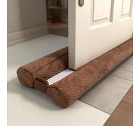 Under Door Draught Excluder 76-91cm, Double Side Door Draft Stopper for Bottom of Door, Adjustable Length Under Door Gap Filler Blocker, Door Soundproofing, Keeps the Noise Dust Insect Out, Brown