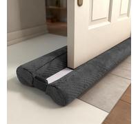 Under Door Draught Excluder 76-91cm, Double Side Door Draft Stopper for Bottom of Door, Adjustable Length Under Door Gap Filler Blocker, Door Soundproofing, Keeps the Draft Noise Dust Insect Out, Grey
