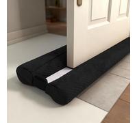 Under Door Draught Excluder 81-99cm, Double Side Door Draft Stopper for Bottom of Door, Adjustable Length Under Door Gap Filler Blocker, Door Soundproofing, Keeps the Noise Dust Insect Out, Black