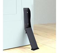 Under Door Kick Down Stopper With No Drilling Installation, Works On Various Floor Materials, Metal Construction With Anti Slip Rubber Feet(Black)