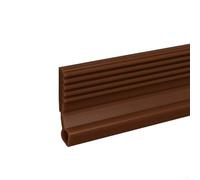 Under Door Sweep Weather Stripping Soundproof Rubber Bottom Seal Strip Draft Stopper Draught Excluder, 3.28Ft(Small Brown)