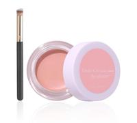 Under Eye Brightener Concealer with Brush, Under Eye Colour Corrector for Dark Circles, Wrinkle and Blemish, Light Pink Full Coverage Eye Primer, Flawless Eye Foundation Cream Set
