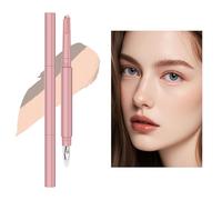 Under Eye Brightener - Double-color Highlight Silkworm Pen With Brush, Nude Instant Result, Nourishing, Colour-Matching, Natural, (Light Rose + Khaki, Pack Of 1)2.5g Eyeliner Pencil