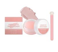 Under Eye Brightener with Brush, Instant Concealer& Colour Correctors for Dark Circles,Spots and Blemish, Full Coverage Concealer for Mature Skin Makeup Highlighter and Foundation in One（Pink）
