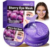 Under Eye Gel Patches for Dark Circles and Puffy Eyes - 30 Pairs Collagen Hydrogel Eye Mask, Anti Aging Treatment for Wrinkles & Fine Lines, Hydrating Skincare for Men & Women (Grape Seed)