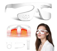 Under-Eye Light Therapy Device, Beauty Device with Pulsed, Light Therapy, and Heat, for Relieving Eye Bags, Eye Fatigue, and Dark Circles, with Gel and glass Strap (white & 3 modes)