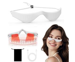 Under-Eye Light Therapy Device with Eye Massage, Dark Circle Treatment, White (White)