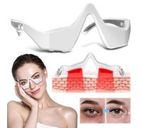 Botanique-Paris Under Eye Light Therapy Massager Glasses, 2 Modes Light Therapy for Eyes, with Eye Massage for Relieve Eye Fatigue, Eye Bags, Dark Circles (White)
