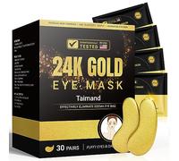 Under Eye Patches (30 Pairs) 24K Gold for Puffy Eyes, Dark Circles, Bags and Wrinkles with Collagen, Relieves Pressure and Reduces Wrinkles, Revitalizes and Refreshes Your Skin