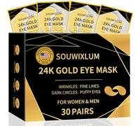 Under Eye Patches For Puffy Eyes, 30 Pairs, 24K Gold Eye Mask For Dark Circles and Puffiness, Under Eye Mask Patches Skincare, Eye Gel Pads, Eye Patches For Wrinkles, Puffy Eyes Bags Treatment Women