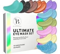 Under Eye Patches Variety Box with Hyaluronic Acid for Hydration, 30 Pairs | Ten Formulas Including Rose, Green Tea, Retinol, Collagen, Snail Mucin, Vitamin C, 24k Gold and Caffeine