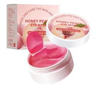 Under Eye Patchs Honey Peach Eye Mask for Dark Circles, Puffy Eyes, Eye Bags and Wrinkles, with Hyaluronic Acid and Aloe Vera, 30 Pairs Pink Eye Gel Mask to Firm and Hydrate for Dry Eye Relief