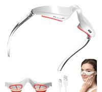 Under Eye Red Light Care Device,EMS Eye Patch Massager Microcurrent,Red Light Therapy,4 Modes Microcurrent Massager for Reduce Dark Circles,Relieve Bags and Puffiness (A)