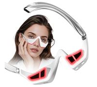 Under Eye Red Light Therapy, 4 Modes Red Light Under Eye Therapy Glasses Microcurrent Eye Massager, Red Light Therapy for Eyes Bags Dark Circles Puffiness Wrinkles Fine Lines, Relieving Eye Fatigue