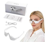 Under Eye Red Light Therapy Device, Red Light Therapy Glasses, 4 Modes Microcurrent, 3 Levels EMS Intensity, Eye Massager for Relieve Eye Bags, Dark Circles and Puffiness periorbital