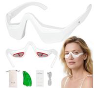 Under Eye Red Light Therapy Device, Red Light Therapy Glasses, 4 Modes Microcurrent Eye Massager for Relieve Eye Bags, Reduce Dark Circles and Puffiness