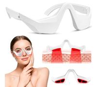 Under-Eye Red Light Therapy Device, Red Light Therapy Glasses Eye Mask, Microcurrent Led Infrared Therapy Eyes Massager for Reduce Dark Circles Puffiness Wrinkles, Bag Remove