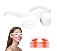 Under Eye Red Light Therapy Glasses, Eye Massager to Relieve Eye Bags, Reduce Dark Circles and Puffiness, Smooth Fine Lines with Microcurrent, Red Light & Heat