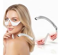 Under Eye Red Light Therapy Glasses with Microcurrent, 4 Treatment Modes for Reducing Dark Circles, Puffiness, Wrinkles & Fine Lines, Rechargeable Eye Massager for Fatigue Relief