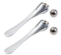 Under Eye Roller, 2Pcs Eye Cream Applicator Tool, Silver Zinc Alloy Under Roller, Manual Multi-Function Ice Face Massage Tool for Reducing Puffiness Wrinkle Dark Circles