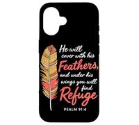 Under His Feathers You Will Find Refuge Psalm 91:4 Christian Case for iPhone 16