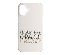 Under His Grace, Romans 6:14, Women's Encouraging Design Case for iPhone 16 Plus