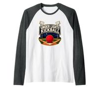 Under Lights Kickball Night Game Raglan Baseball Tee