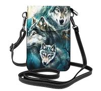Under Moon Wolf 1 Crossbody Cell Phone Purse Small Crossbody Wallet PU Women Crossbody Bag Shoulder Bag Purse
