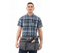 Under NY Sky Cross-Back Tool Apron - Magnet Tool Holder - Heavy Duty Nylon - 18 Pockets - Waterproof