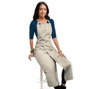 Under NY Sky Pottery Apron - Full Cover Split-Leg, Towel Loops - More Adjustable Coverage for Men, Women - Essential for Ceramic Wheel Throwing, DIY, Painting, Potters and Clay Artists - Sand