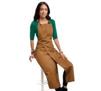 Under NY Sky Pottery Apron - Full Cover Split-Leg, Towel Loops - More Adjustable Coverage for Men, Women - Essential for Ceramic Wheel Throwing, DIY, Painting, Potters and Clay Artists - Caramel