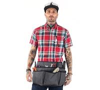 Under NY Sky Tool Pouch - 12 Pockets, 2 Loops, 1 Hammer Loop - Heavy Duty Oxford Canvas - Tool Belt Apron Adjustable for Men, Women - Mechanic, Shop, Electrician, Gardener, Makers (Tool Belt Gray)