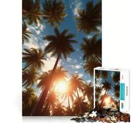 Under Palm Trees Jigsaw for Teenagers1000 Pieces Mind Boost Game Firm Fit Secure Assembly Bonding Activity for Loved Ones (38x26cm)