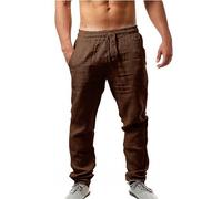 Under Pants Men, Men's Sweat Pants Elasticated Work Trousers for Men Slim Fit Cargo Trousers Jogging Bottoms Stretch Running Walking Men's Jogging Sweatpants Coffee